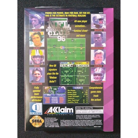 NFL Quarterback Club 96 (Sega Game Gear, 1995) - Picture 6 of 6